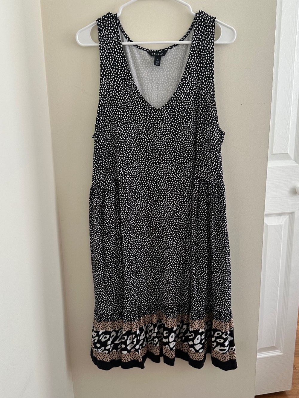 Polka Dot with Animal Print Midi Dress